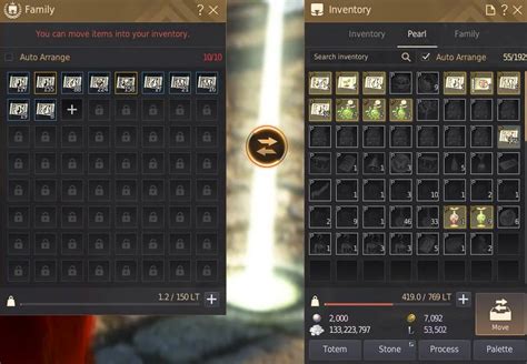 BDO Family Inventory: Shared Character Bag Slots.